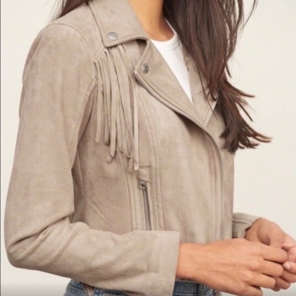 Abercrombie & Fitch Vegan Suede Fringe Jacket - Picture 1 of 5